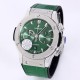 Fusion Bang 43mm Chrono SS/LE Green TAF A7750 Secs @ 3