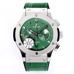 Fusion Bang 43mm Chrono SS/LE Green TAF A7750 Secs @ 3