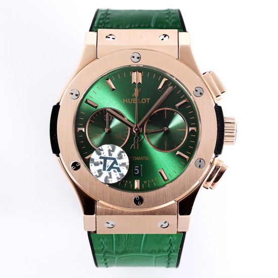 Fusion Bang 43mm Chrono RG/LE Green TAF A7750 Secs @ 3