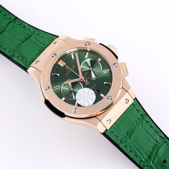 Fusion Bang 43mm Chrono RG/LE Green TAF A7750 Secs @ 3