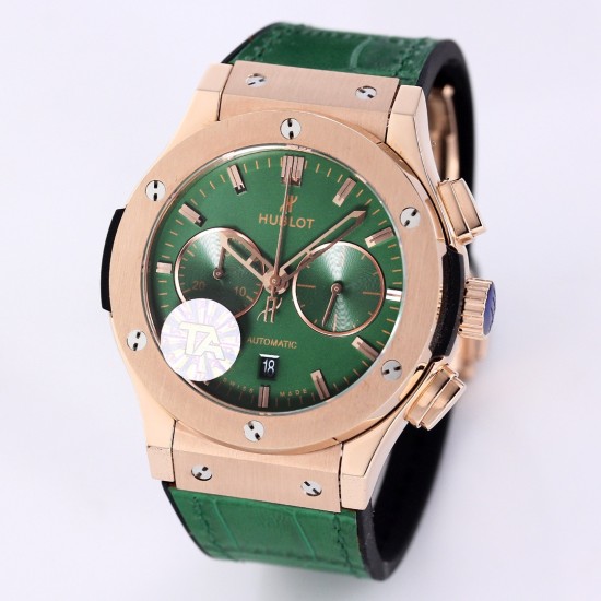 Fusion Bang 43mm Chrono RG/LE Green TAF A7750 Secs @ 3