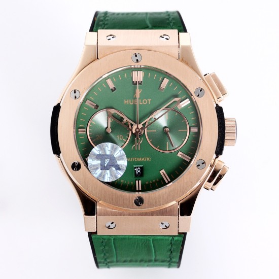 Fusion Bang 43mm Chrono RG/LE Green TAF A7750 Secs @ 3