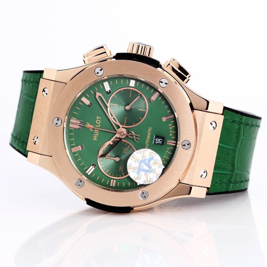 Fusion Bang 43mm Chrono RG/LE Green TAF A7750 Secs @ 3