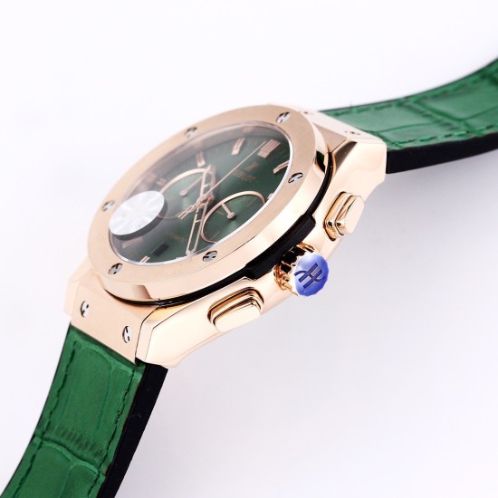 Fusion Bang 43mm Chrono RG/LE Green TAF A7750 Secs @ 3