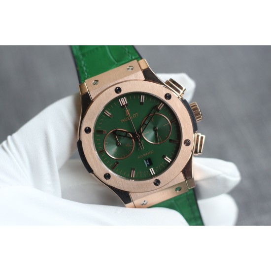 Hublot-Classic Fusion Bang 43mm Chrono RG/LE Green TAF A7750 Secs @ 3