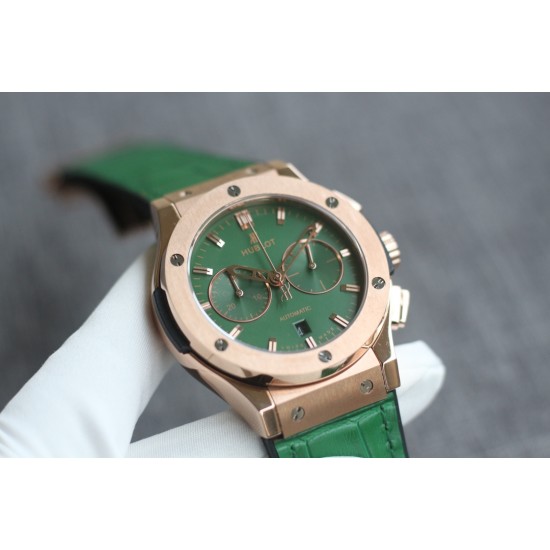 Hublot-Classic Fusion Bang 43mm Chrono RG/LE Green TAF A7750 Secs @ 3