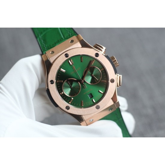 Hublot-Classic Fusion Bang 43mm Chrono RG/LE Green TAF A7750 Secs @ 3