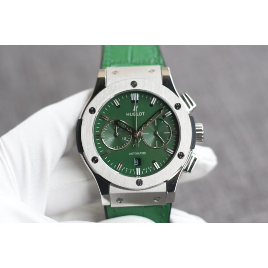 Hublot -Hublot-Classic Fusion Bang 43mm Chrono SS/LE Green TAF A7750 Secs @ 3