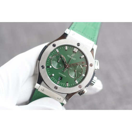 Hublot -Hublot-Classic Fusion Bang 43mm Chrono SS/LE Green TAF A7750 Secs @ 3
