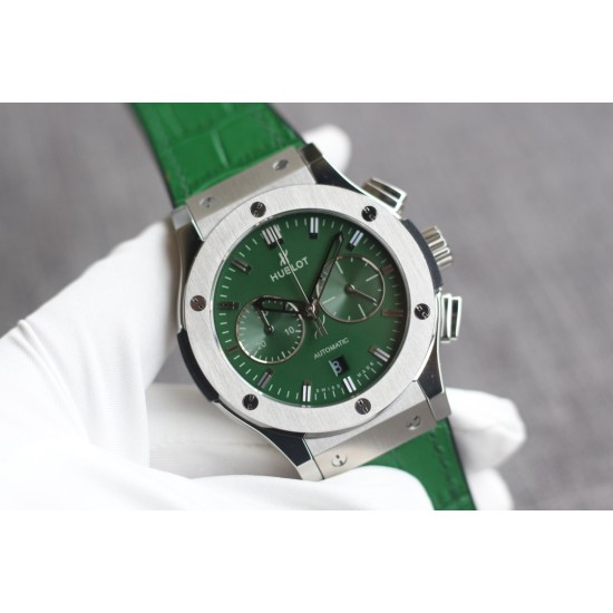 Hublot -Hublot-Classic Fusion Bang 43mm Chrono SS/LE Green TAF A7750 Secs @ 3