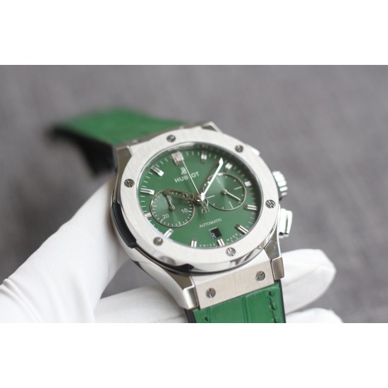 Hublot -Hublot-Classic Fusion Bang 43mm Chrono SS/LE Green TAF A7750 Secs @ 3