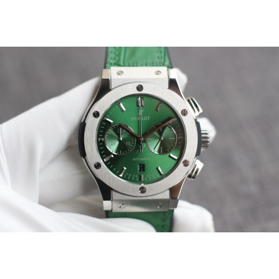 Hublot -Hublot-Classic Fusion Bang 43mm Chrono SS/LE Green TAF A7750 Secs @ 3