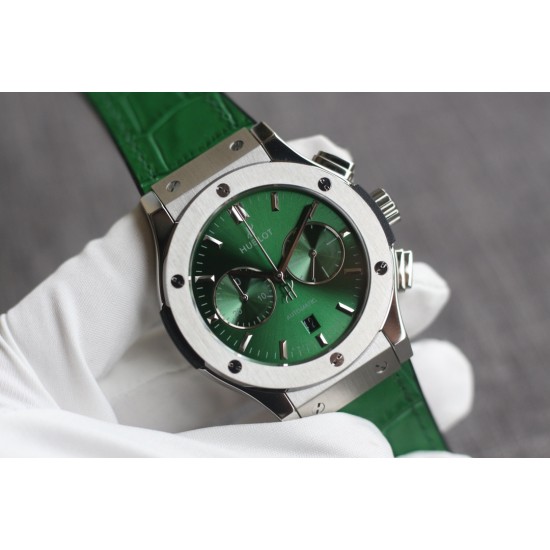 Hublot -Hublot-Classic Fusion Bang 43mm Chrono SS/LE Green TAF A7750 Secs @ 3