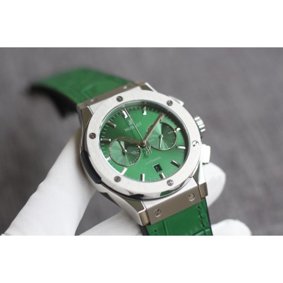 Hublot -Hublot-Classic Fusion Bang 43mm Chrono SS/LE Green TAF A7750 Secs @ 3