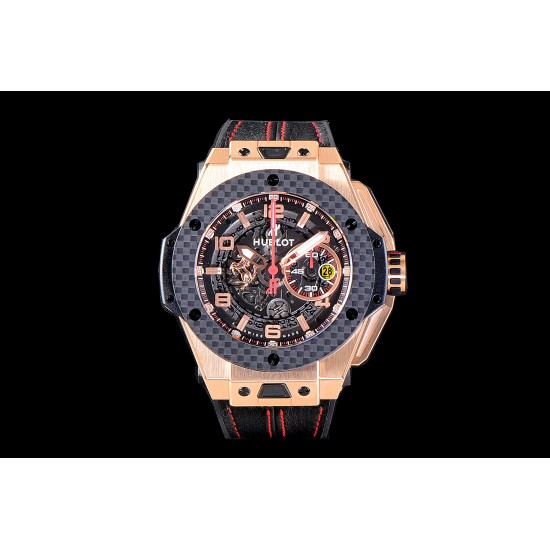 Hublot-King Power 703.OM.1138.NR.FMI11 48mm RG/Car/RU Black Dial V6F HUB4100