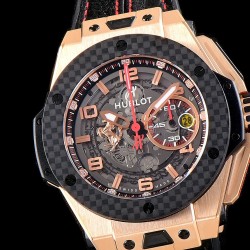 Hublot-King Power 703.OM.1138.NR.FMI11 48mm RG/Car/RU Black Dial V6F HUB4100