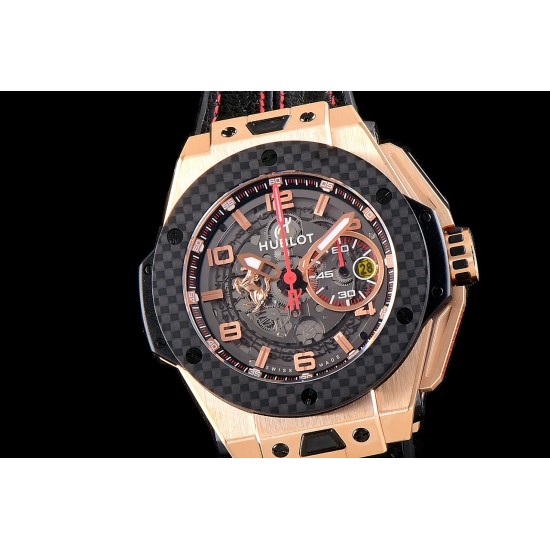 Hublot-King Power 703.OM.1138.NR.FMI11 48mm RG/Car/RU Black Dial V6F HUB4100