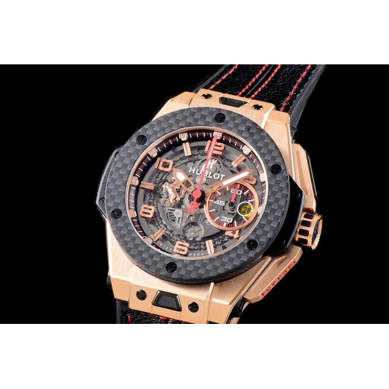 Hublot-King Power 703.OM.1138.NR.FMI11 48mm RG/Car/RU Black Dial V6F HUB4100