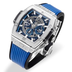 Spirit of Big Bang Chrono 42mm TI/RU Blue Skeleton Dial MSF A7750 Mod