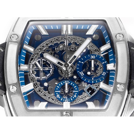 Spirit of Big Bang Chrono 42mm TI/RU Blue Skeleton Dial MSF A7750 Mod
