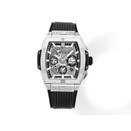 Spirit of Big Bang Chrono 42mm TI/RU Black Skeleton Dial MSF A7750 Mod