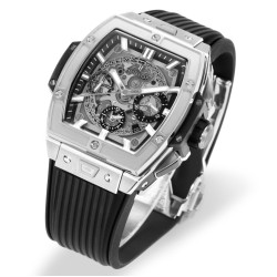 Spirit of Big Bang Chrono 42mm TI/RU Black Skeleton Dial MSF A7750 Mod