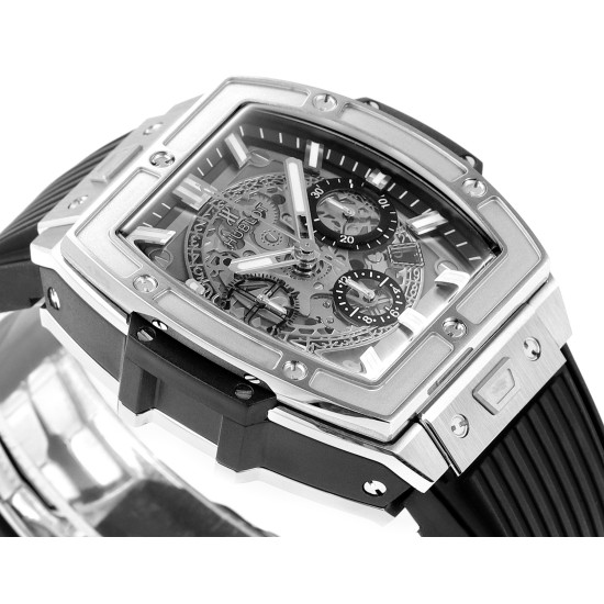 Spirit of Big Bang Chrono 42mm TI/RU Black Skeleton Dial MSF A7750 Mod