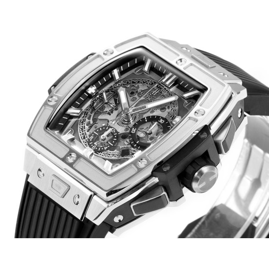 Spirit of Big Bang Chrono 42mm TI/RU Black Skeleton Dial MSF A7750 Mod