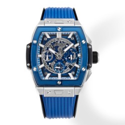 Spirit of Big Bang Chrono 42mm TI/RU Blue Skeleton Dial MSF A7750 Mod