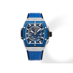 Spirit of Big Bang Chrono 42mm TI/RU Blue Skeleton Dial MSF A7750 Mod