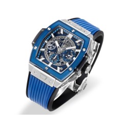 Spirit of Big Bang Chrono 42mm TI/RU Blue Skeleton Dial MSF A7750 Mod