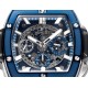 Spirit of Big Bang Chrono 42mm TI/RU Blue Skeleton Dial MSF A7750 Mod