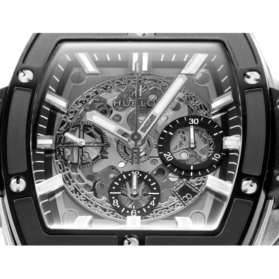 Spirit of Big Bang Chrono 42mm TI/RU Black Skeleton Dial MSF A7750 Mod