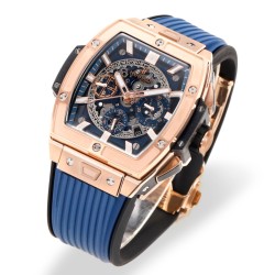 Spirit of Big Bang Chrono 42mm TI/RU Blue Skeleton Dial MSF A7750 Mod