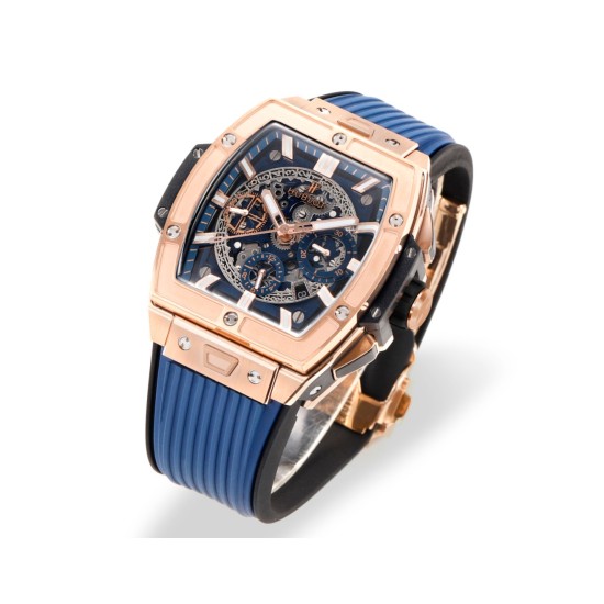 Spirit of Big Bang Chrono 42mm TI/RU Blue Skeleton Dial MSF A7750 Mod