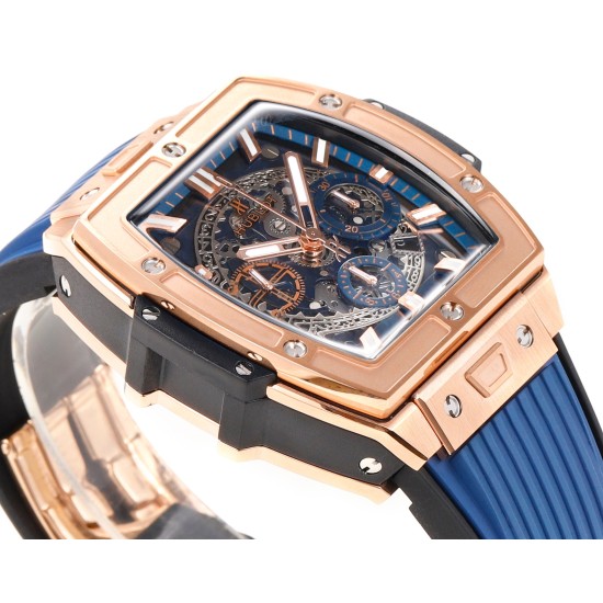 Spirit of Big Bang Chrono 42mm TI/RU Blue Skeleton Dial MSF A7750 Mod