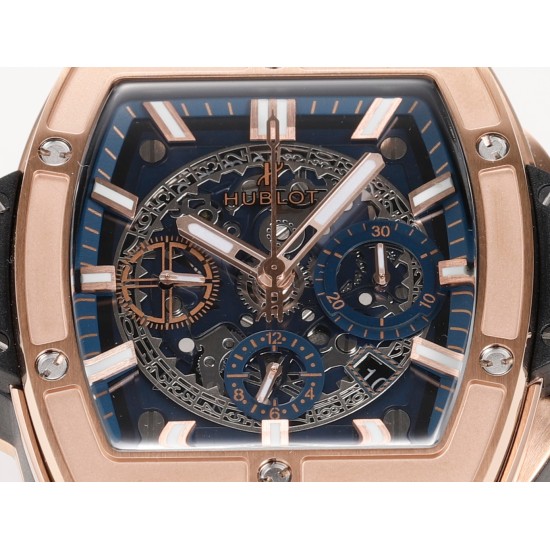 Spirit of Big Bang Chrono 42mm TI/RU Blue Skeleton Dial MSF A7750 Mod