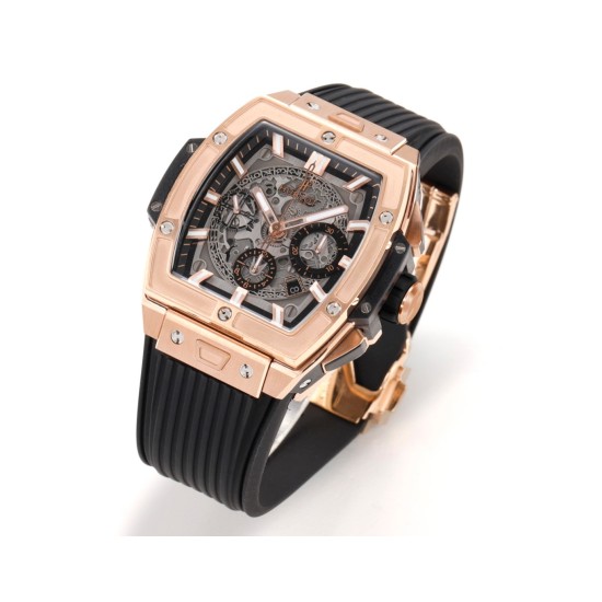 Spirit of Big Bang Chrono 42mm TI/RU Black Skeleton Dial MSF A7750 Mod