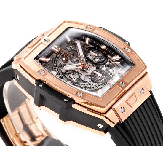 Spirit of Big Bang Chrono 42mm TI/RU Black Skeleton Dial MSF A7750 Mod