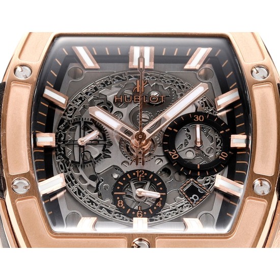 Spirit of Big Bang Chrono 42mm TI/RU Black Skeleton Dial MSF A7750 Mod