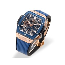 Spirit of Big Bang Chrono 42mm TI/RU Blue Skeleton Dial MSF A7750 Mod