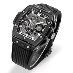 Spirit of Big Bang Chrono 42mm TI/RU Black Skeleton Dial MSF A7750 Mod