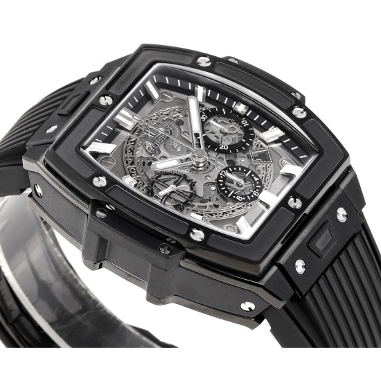 Spirit of Big Bang Chrono 42mm TI/RU Black Skeleton Dial MSF A7750 Mod