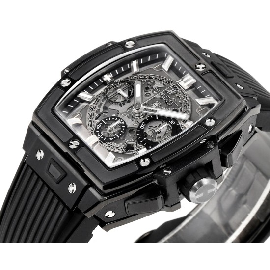Spirit of Big Bang Chrono 42mm TI/RU Black Skeleton Dial MSF A7750 Mod