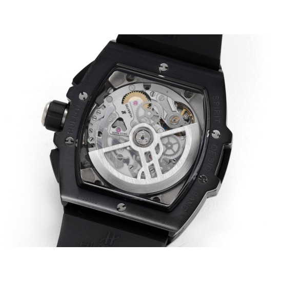Spirit of Big Bang Chrono 42mm TI/RU Black Skeleton Dial MSF A7750 Mod