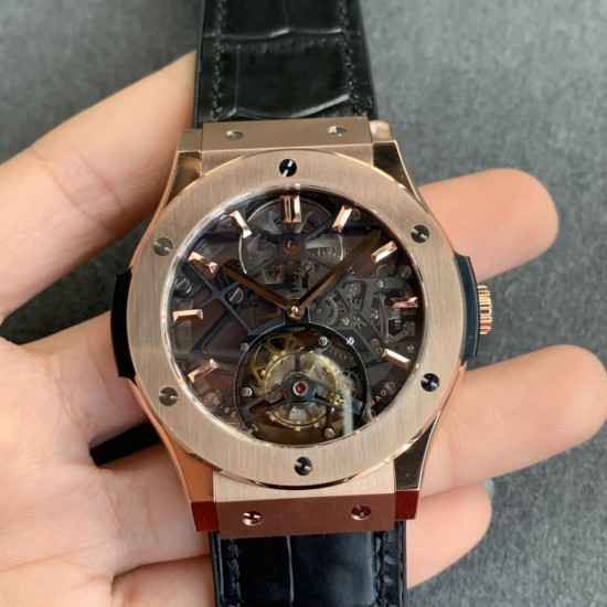 Hublot-Classic Fusion Skeleton Tourbillon 45mm RG RG/LE/RU JBF