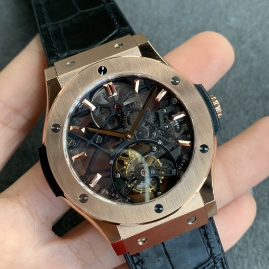Hublot-Classic Fusion Skeleton Tourbillon 45mm RG RG/LE/RU JBF