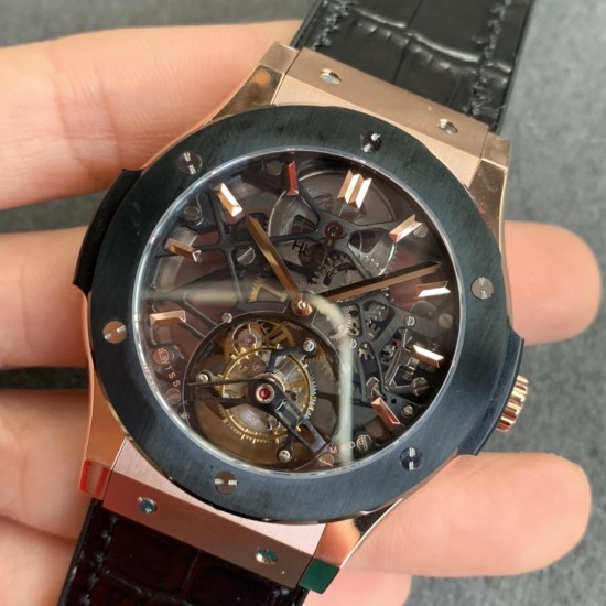 Hublot-Classic Fusion Skeleton Tourbillon 45mm CER RG/LE/RU JBF