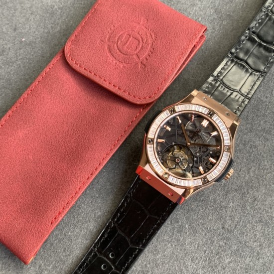 Hublot-Classic Fusion Skeleton Tourbillon 45mm DIAM RG/LE/RU JBF