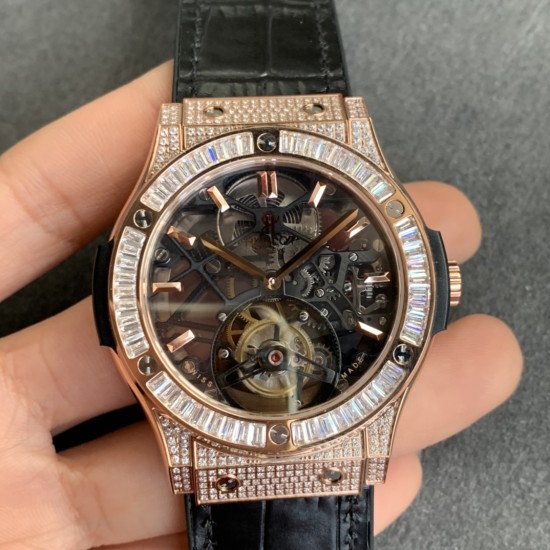 Hublot-Classic Fusion Skeleton Tourbillon 45mm DIAM RG-DIAM/LE/RU JBF